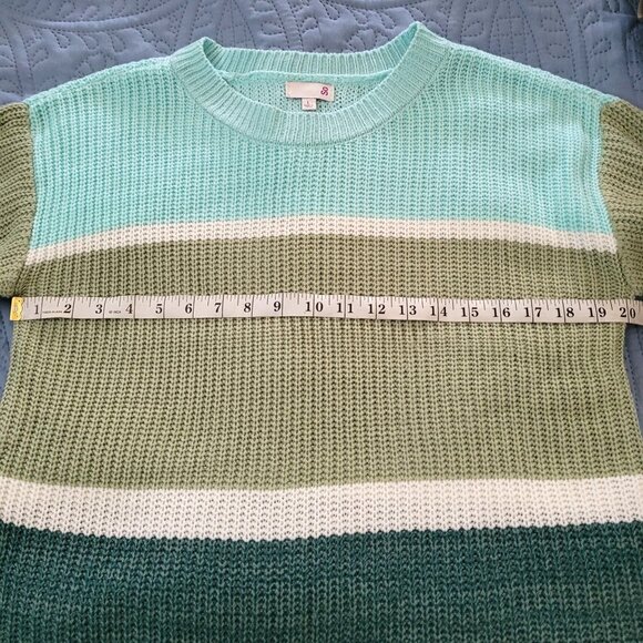 Women's So Multi-color Striped Knitted Pullover Sweater Size L - Picture 7 of 8
